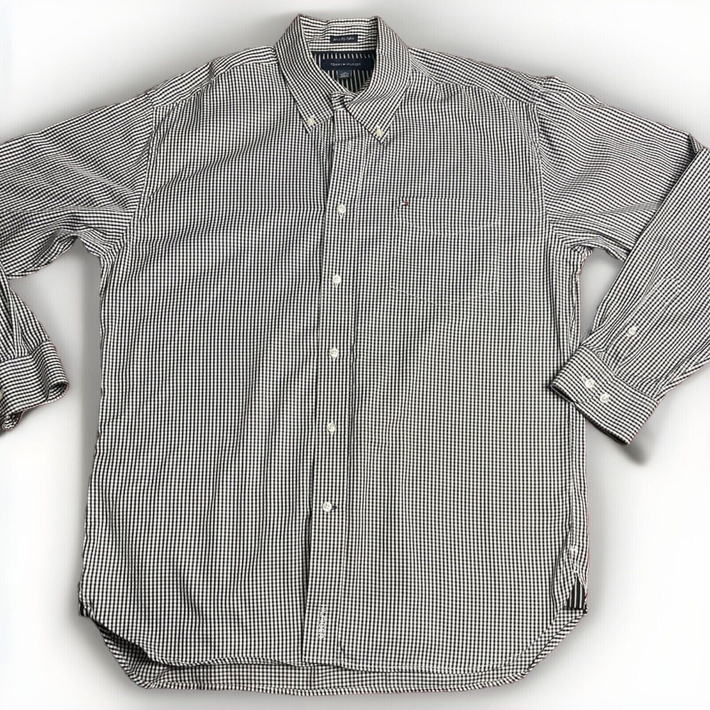 Tommy Hilfiger men's long sleeve plaid shirt 16/17
